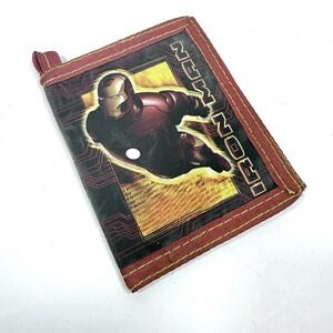 Marvel Iron Man 2008 Kids Trifold Wallet Coin Pocket Red Black
